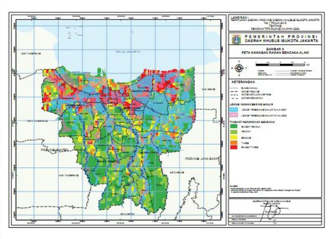 Gambar 2.3. Peta Kawasan Rawan Bencana Alam  (Sumber: RTRW Provinsi DKI Jakarta 2030) 