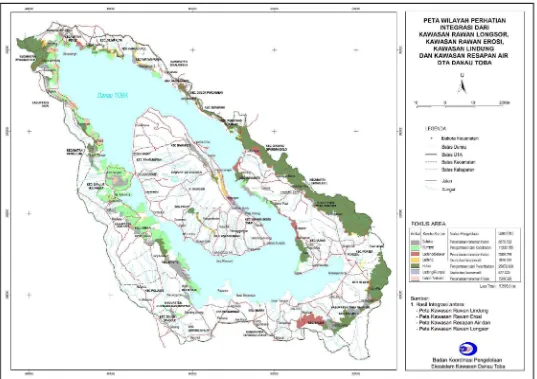 Gambar 5.  Peta Sebaran Sungai di Daerah Tangkapan Air Danau Toba 
