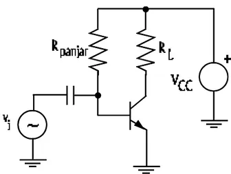 Gambar 11.4 Rangkaian transistor dengan panjar tetap.