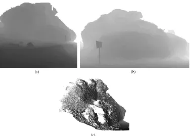 Figure 2: Referencing a point that was classiﬁed as a change – apoint in the analyzed scan has been identiﬁed as a change whenevaluated against a point lying on the cliff, while in fact reﬂectinga change against the ground.