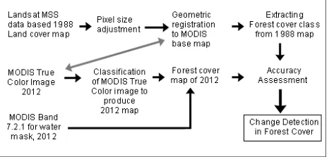 Figure 3. The flow of data processing. The production process of 1988 map is not included in detail here