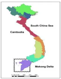 Figure 1. Vietnam map showing the location of the study area (Mekong Delta, Vietnam). 