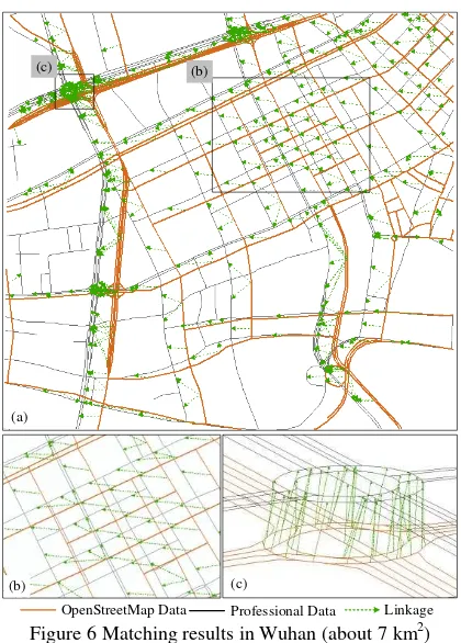 Figure 6 Matching results in Wuhan (about 7 km2) 