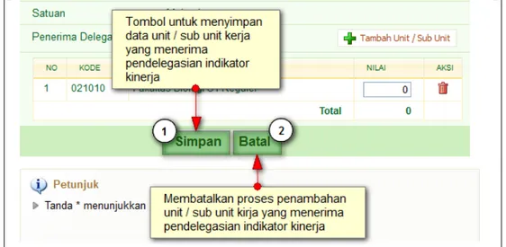 Gambar 4.10 : Tombol Simpan dan Tombol Pembatalan 