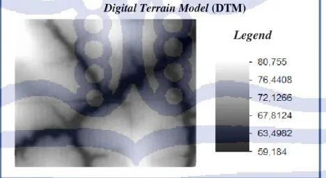 Gambar 4.1 Hasil Digital Terrain Model (DTM) Digital Terrain Model (DTM)