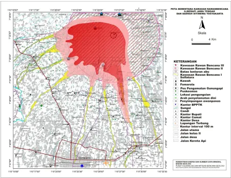 Gambar 6. Peta Kawasan Rawan Bencana G. Merapi sementara 