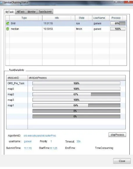 Figure 3. Status Monitor in the Client 