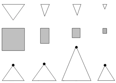 Figure 1. Features of aerial frame cameras. The symbols mean: Columns from left to right: Film-based wide-angle camera, digi-tal large-format frame camera of first generation, digital large-format camera of second generation, and latest medium-format digit