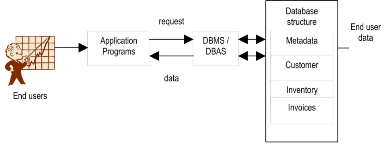 Gambar 2.12 The DBMS/DBAS Manages the Interaction Between the End User and the