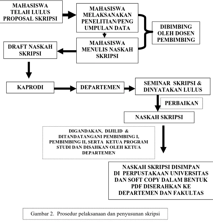 Diagram alir tentang prosedur pelaksanaan dan penyusunan skripsi dapat dilihat pada  Gambar 2
