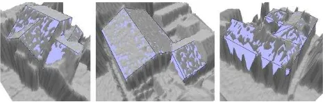 Figure 13. Three examples of automatically reconstructed  3D building models. 