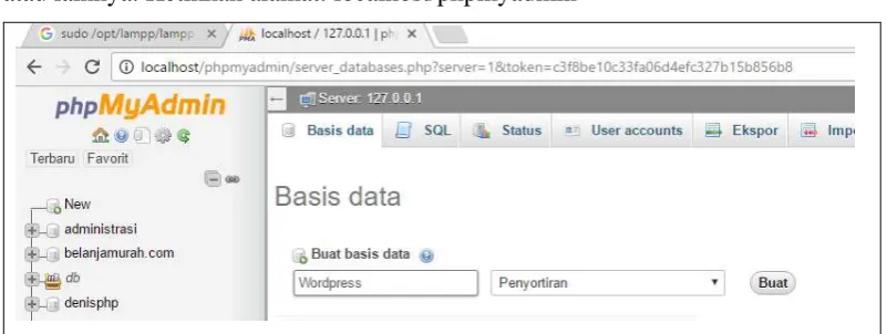 Gambar Konfigurasi database localhost 