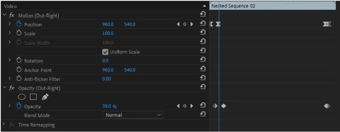 Gambar 3.10. Timeline Effect Text Animation 