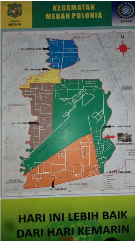Gambar 2.3 Peta Kecamatan Medan Polonia (sumber Foto Pribadi) 