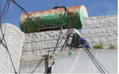 Figure 3. Artificial target located in the vertical wall of the quarry 