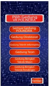 Gambar. 7. Halaman Pilih Menu Gedung POLINDRA  