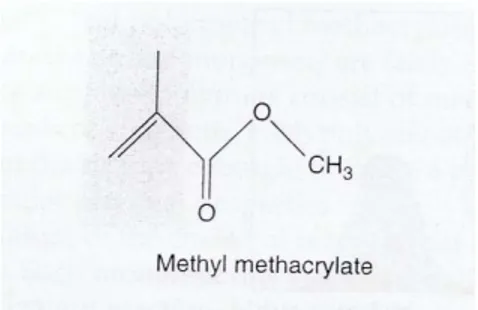Gambar 2 : Gambaran struktur kimia metil metakrilat. (From : Powers JM, Wataha           JC