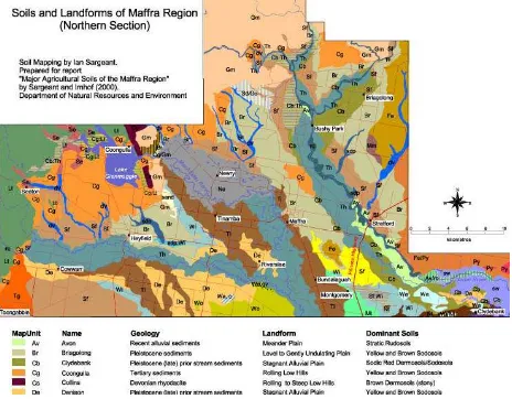 Figure 1. Soil/landform map of the Maffra region in Victoria. 