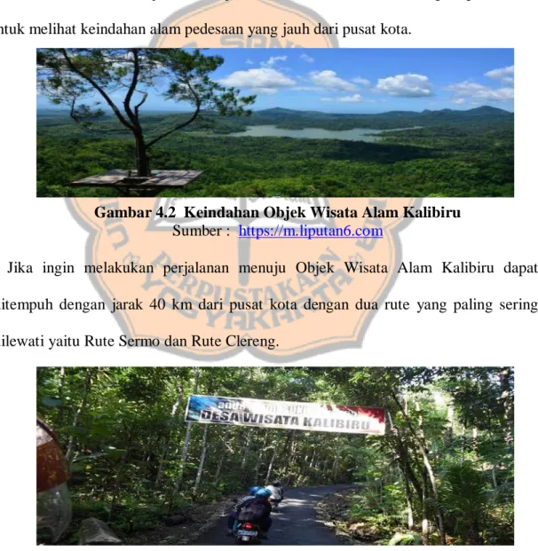 Gambar 4.2  Keindahan Objek Wisata Alam Kalibiru  Sumber :  https://m.liputan6.com 