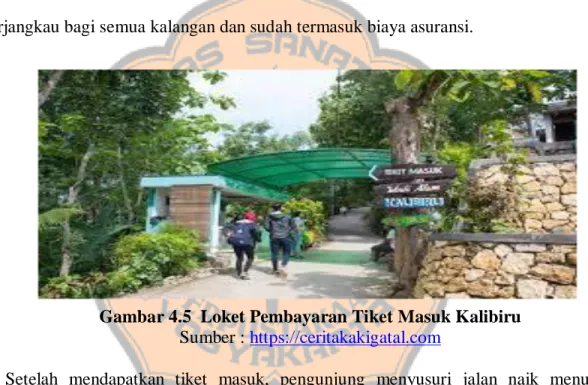Gambar 4.5  Loket Pembayaran Tiket Masuk Kalibiru  Sumber : https://ceritakakigatal.com 