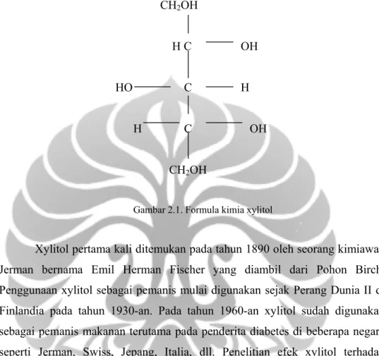 Gambar 2.1. Formula kimia xylitol 