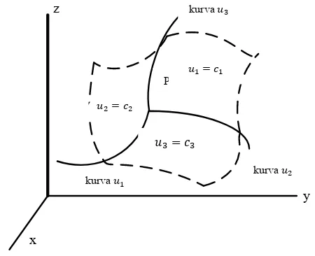 Gambar 2.2 Kurva-kurva dan garis koordinat. (J. D. Anand, 2003) 
