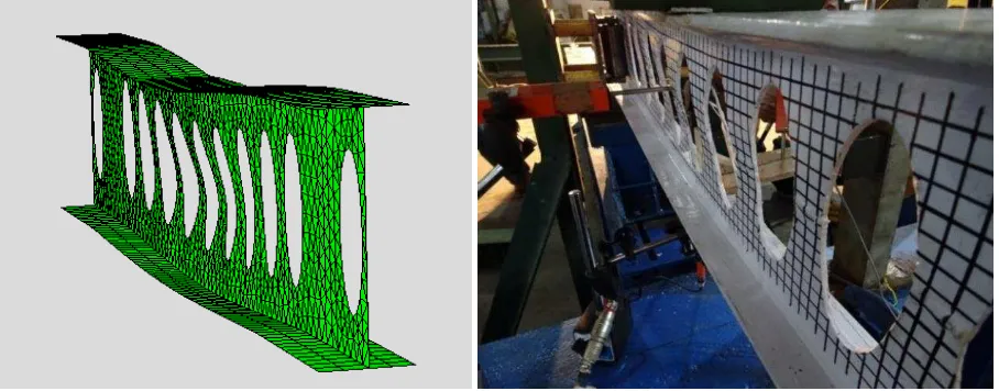 Figure 6. Deformation condition of CB1 (left) Abaqus; (right) Experimental Test 