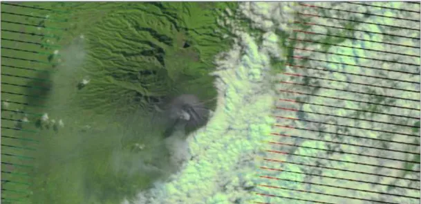 Gambar 8. Dispersi awan debu vulkanik Tipe Belt  