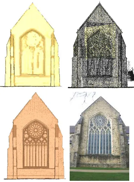 Figure 7. Example of results over a side of the abbey-church. 