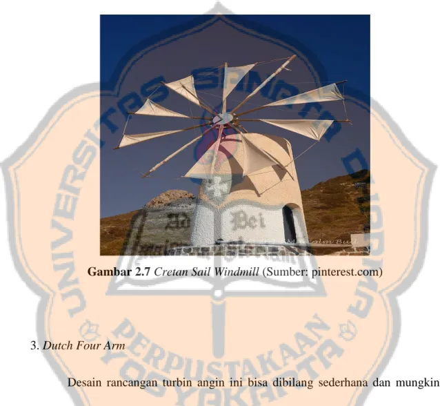 Gambar 2.7 Cretan Sail Windmill (Sumber: pinterest.com) 