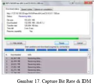 Gambar 17. Capture Bit Rate di IDM 