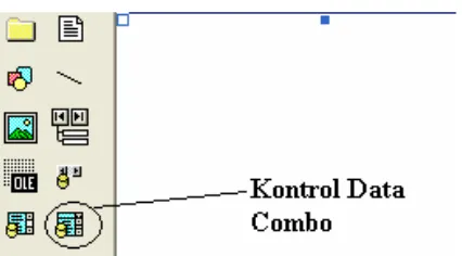 Gambar 6.20 Kontrol Data Combo pada Toolbox  4. Tambahkan kontrol data combo tersebut pada form