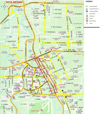 Gambar 1.2 Peta Kawasan Wisata Kota Medan 