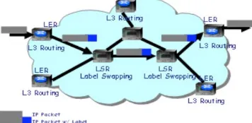 Gambar 2.5 Arsitektur Jaringan Multi Protocol Label Switching  (MPLS) 
