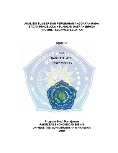 ANALISIS SUMBER DAN PERUBAHAN ANGGARAN PADA BADAN PENGELOLA KEUANGAN ...