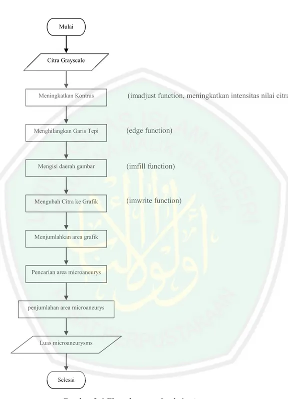 Gambar 3.6 Flowchart pendeteksi microaneurysms 