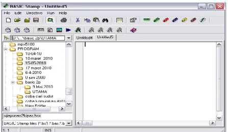 Gambar  II.14 Tampilan jendela program Basic Stamp Editor v2.2 