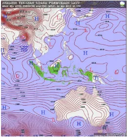 Gambar 1. Peta Pola Angin Gradien 30 Mei 2017. 