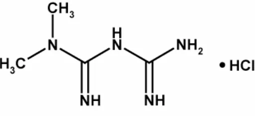 Gambar 1.  Rumus struktur metformin HCl 