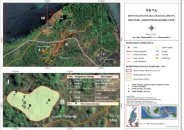 Gambar 6. Peta Batas Kajian Ekologis Kegiatan Batu  Pecah Desa Pune.