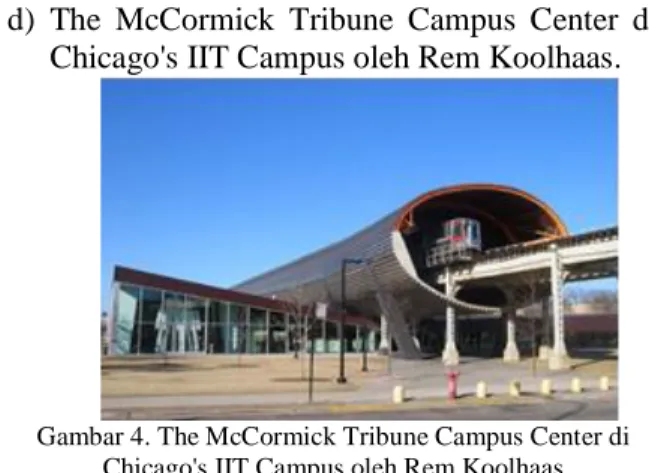 Gambar 4. The McCormick Tribune Campus Center di  Chicago's IIT Campus oleh Rem Koolhaas  (Sumber : https://www.arsitur.com/2017/03/diakses tanggal 