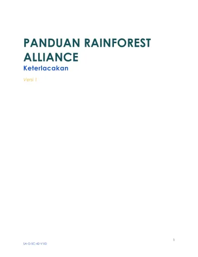 PANDUAN RAINFOREST ALLIANCE