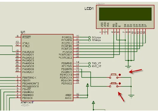 Gambar 16. Rangkaian LED pada PORTB mikrokontroler ATMega16                                                  