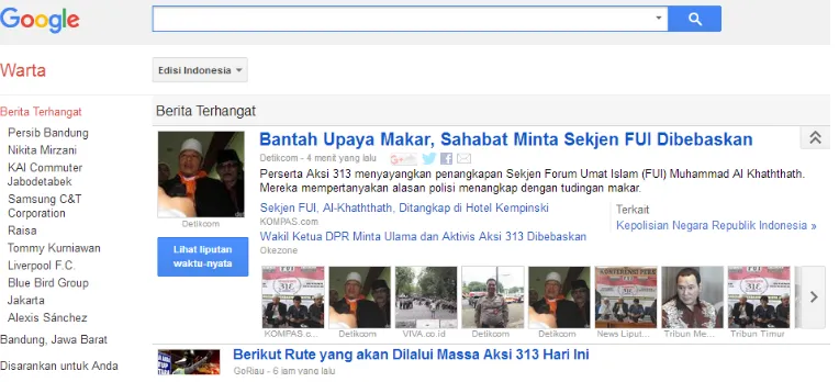 Gambar 1. News aggregator dari Google