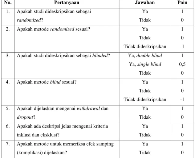 Tabel 7. Kriteria Jadad 57 