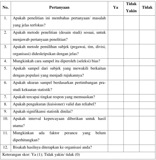 Tabel 9. Skala CEBM 59,60 