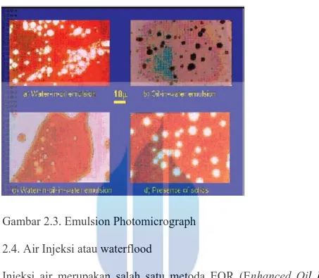 Gambar 2.3. Emulsion Photomicrograph  2.4. Air Injeksi atau waterflood 