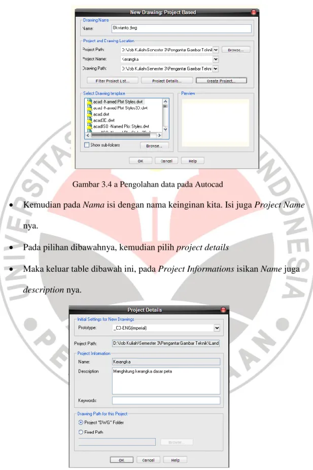 Gambar 3.4 b Pengolahan data pada Autocad 