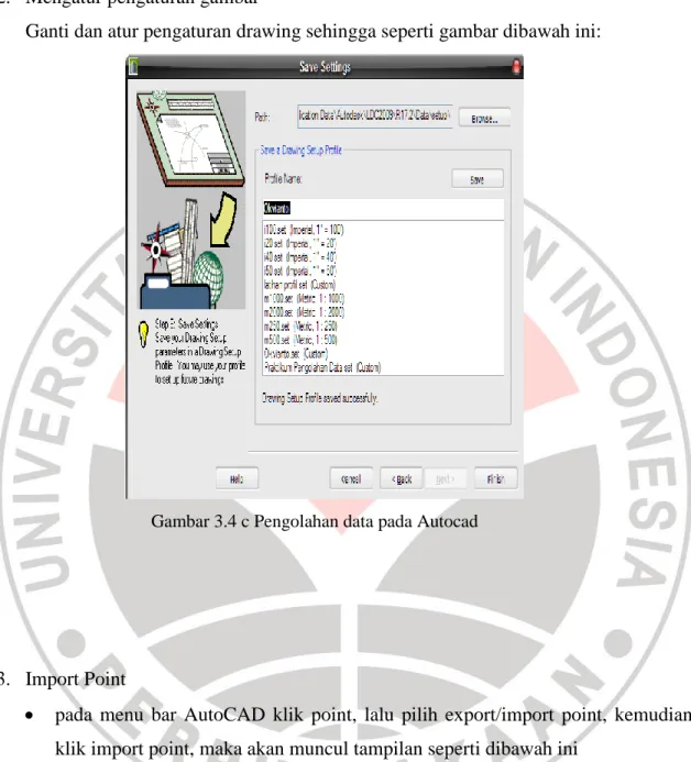 Gambar 3.4 c Pengolahan data pada Autocad 