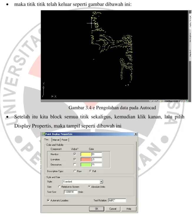Gambar 3.4 e Pengolahan data pada Autocad 